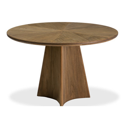 Avalon Teak Round Solid Wood Base Dining Table