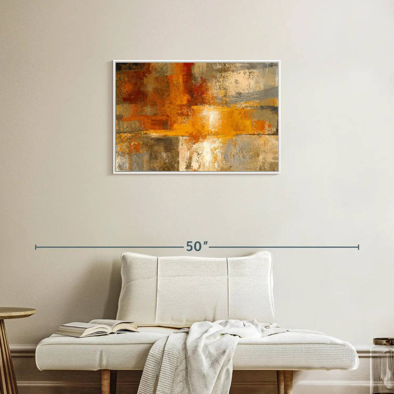 Argent et ambre, Cadre flottant blanc, 31 po x 21 po