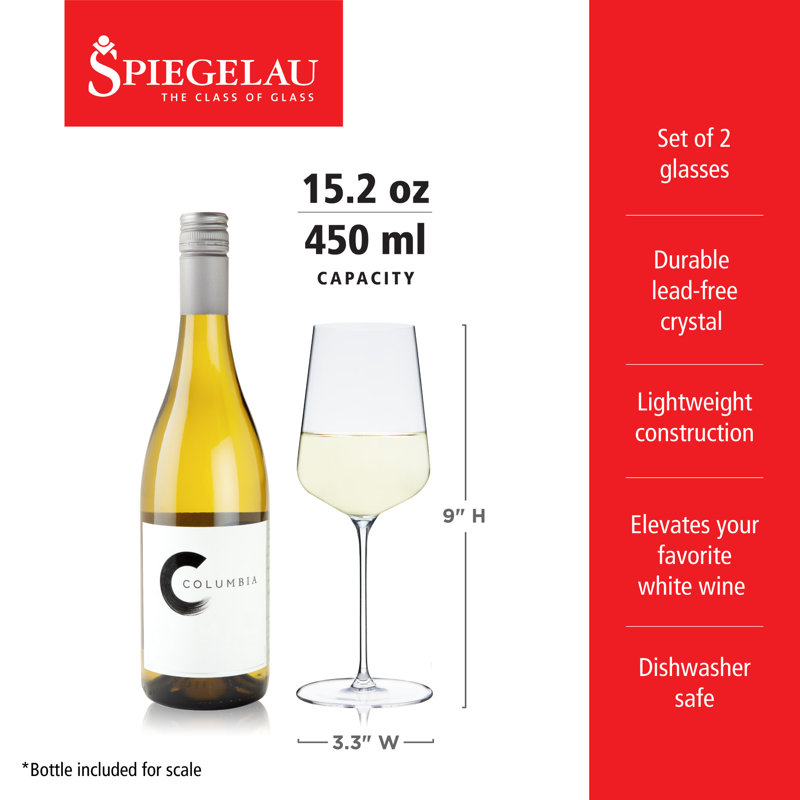 Spiegelau 15.2oz Clear Crystal White Wine Glass Set