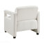 Fauteuil d'appoint, coussin de siège beige rembourré et rembourré en tissu Boucle-130130446