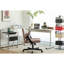 Chaise de bureau rose avec accoudoirs en croix avec roues et mécanisme d'inclinaison - Convient à la lecture à domicile | Design ergonomique, soutien du dos, moderne, confortable, espaces de travail intérieurs, revêtement en lin doux, respirant-1394363307