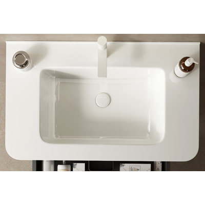 Lavabo de salle de bain 30 "sans armoire NOOR, cuve en céramique blanche NOOR