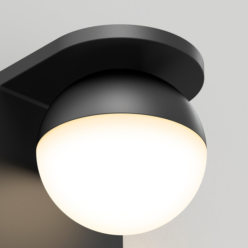 Matte Black Aluminum LED Wall Light with Frosted Plastic Lens