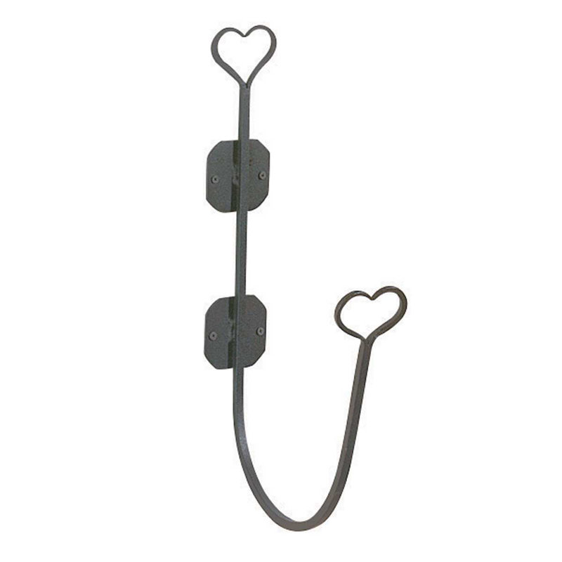 Support de tuyau de salle de bain en fer forgé noir