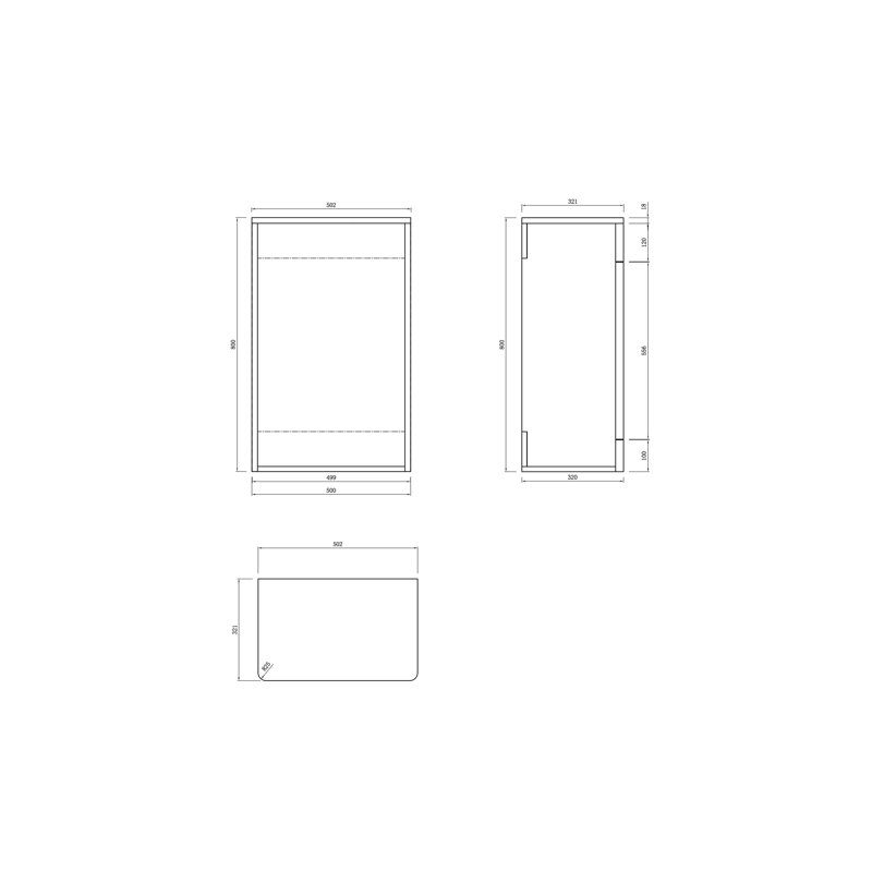 Apollo Freestanding Under Sink Cabinet, High Gloss White