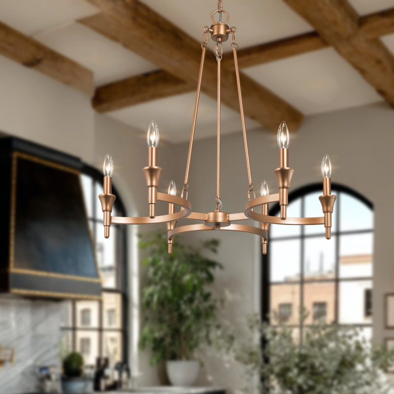 Lustre transitionnel à 6 lumières 6 lumières