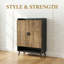 Armoire à chaussures rustique avec rangement à 7 niveaux brun et noir rustique l 28,76 po x P 14,58 po x H 43,34 po-1922970113