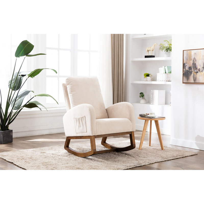 Méridienne de 21,7 po de largeur, Mélange de polyester beige