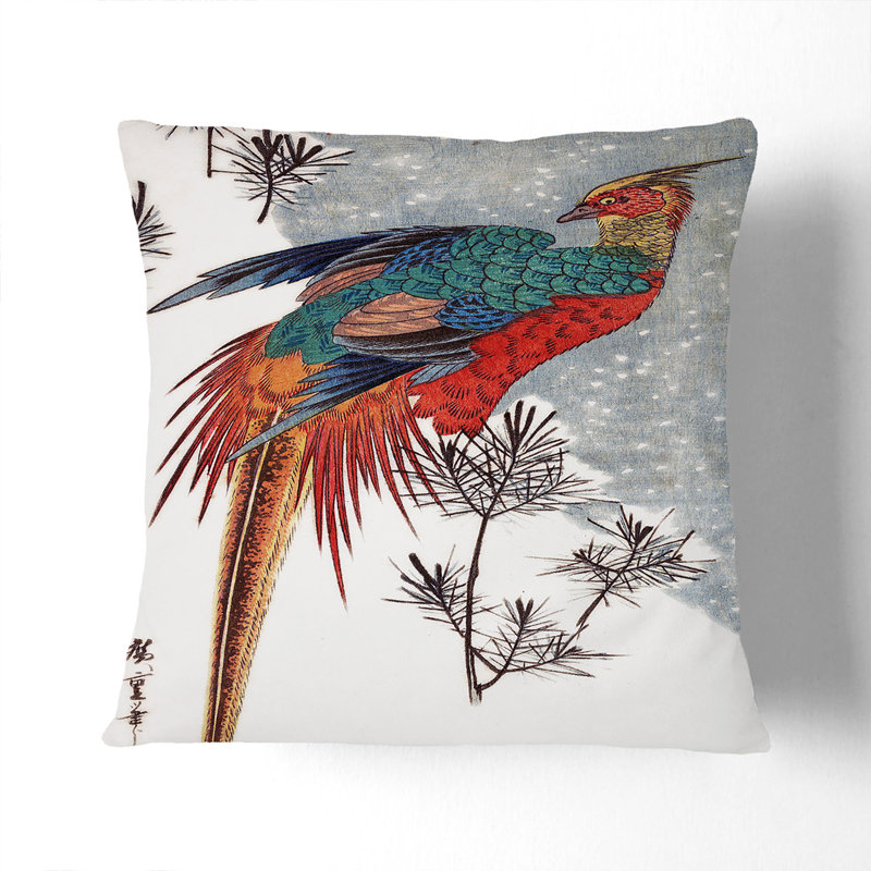 A Golden Pheasant Square Throw Cushion, 40 x 40 cm, Black