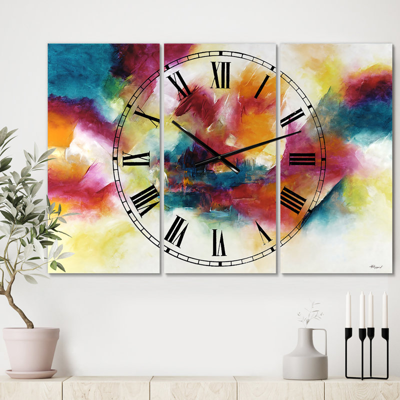Horloge murale prenant 3 panneaux
