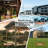 13' x 6.5' Wooden Pergola Grill Gazebo with Metal Roof & Bulbs & Bar Counters