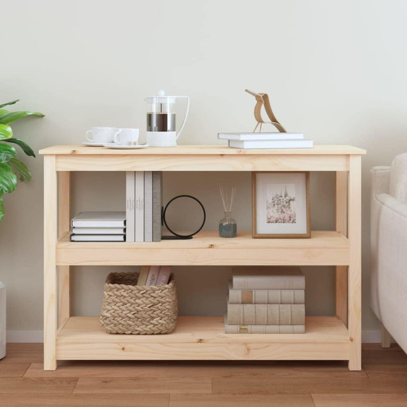 Kaigan Solid Wood Console Table, Natural, 74cm H x 110cm W x 40cm D