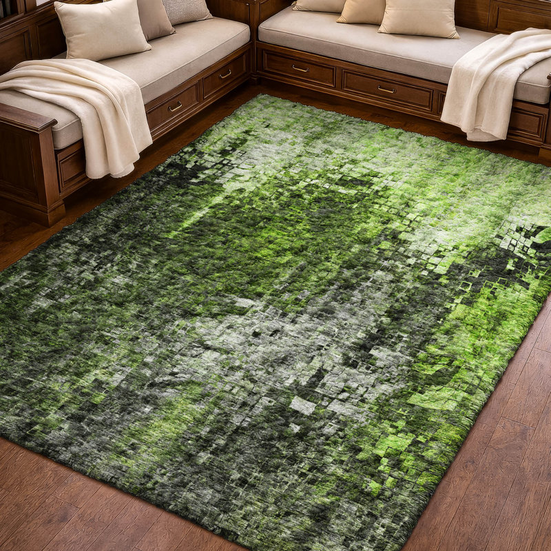 Tapis à poils longs de qualité supérieure lavable à la machine Dream, Green, 9' x 12'