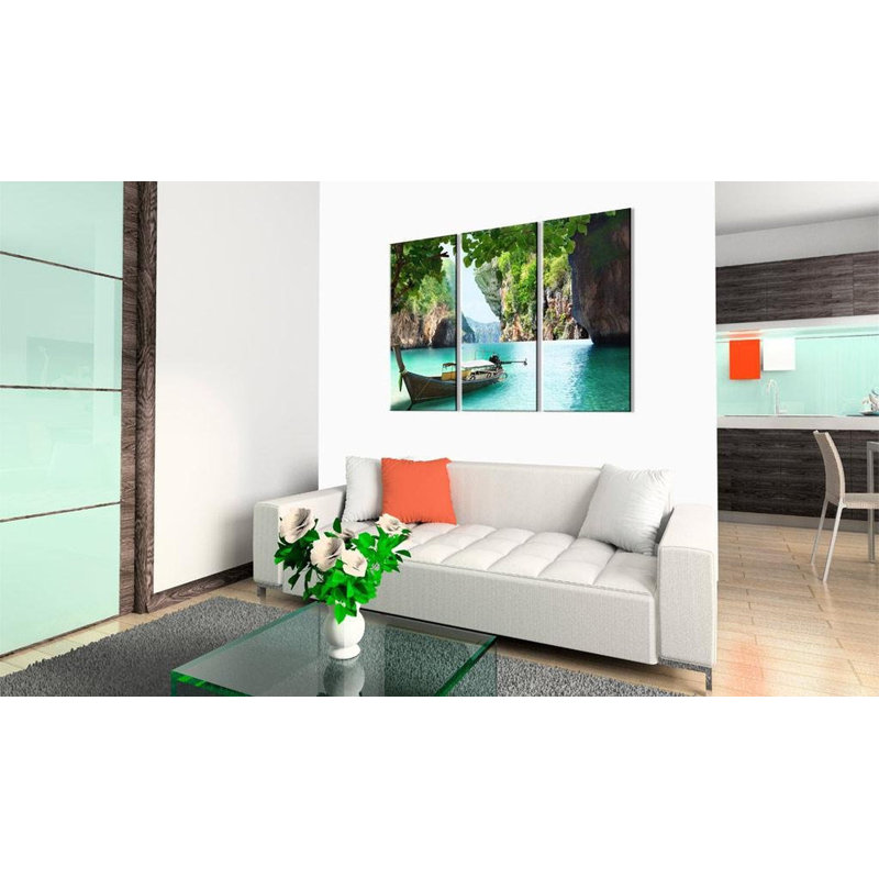 Voyage solitaire sur toile, 3 pièces, H 16 po x l 24 po x P 0,7 po
