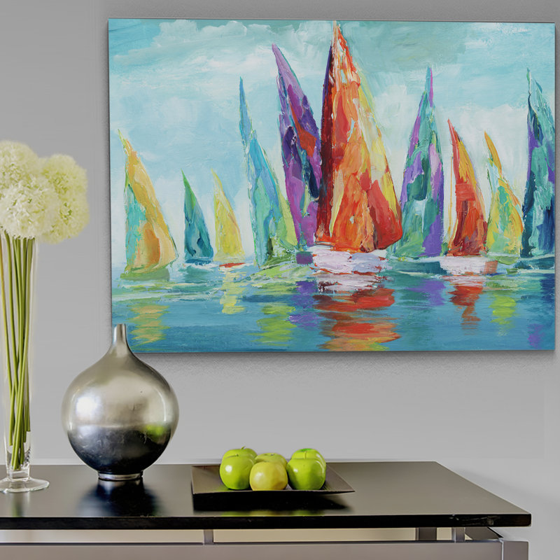 " Fine Day Sailing I ", Wrapped Canvas, 30" H x 40" W x 1.5" D