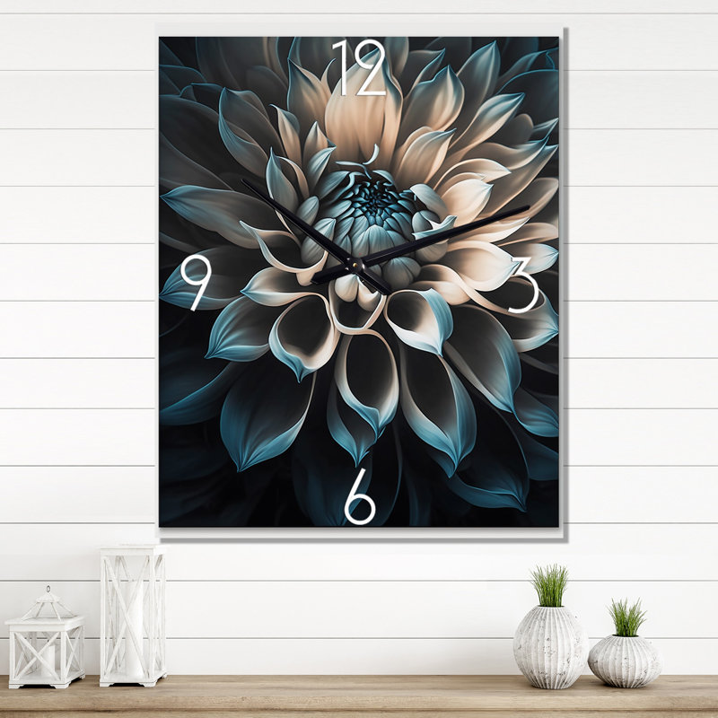 Jasselle - Floral Dahlia Wall Clocks, 28" H x 12" W x 1" D
