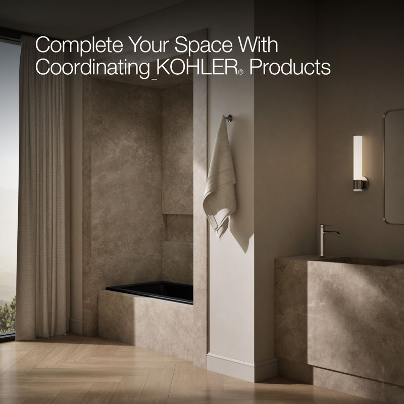 Archer 60" x 30" Alcove Soaking Bathtub with integral flange, Black, Right