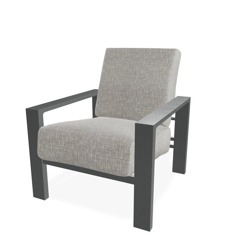 Larssen Deep Seating Cushion Arm Chair, Graphite, Hither Pewter