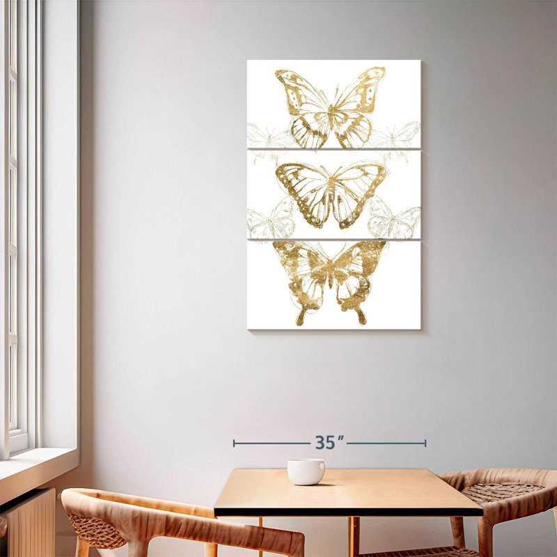 Brampt Gold Butterfly Contours II, H 57 po x l 36 po