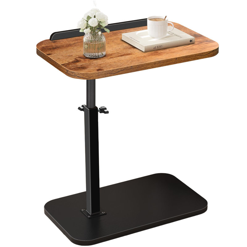 Table d'appoint réglable, table de bout en forme de C pour le canapé, petite table de bout pivotante à 360 ° pour le salon, la chambre à coucher, plateau de table pour canapé