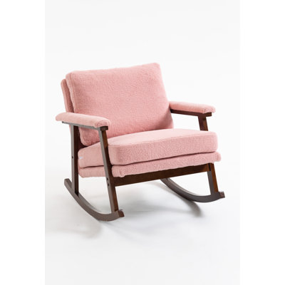Chaise d'appoint Mid-Century moderne, chaise berçante avec structure en bois, chaises de salon rembourrées, fauteuil de lecture pour véranda de chambre à coucher