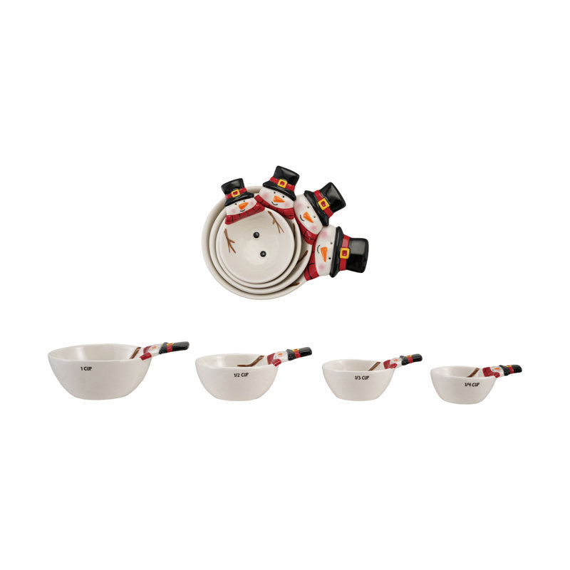Ceramic Snowman Shaped Measuring Cups