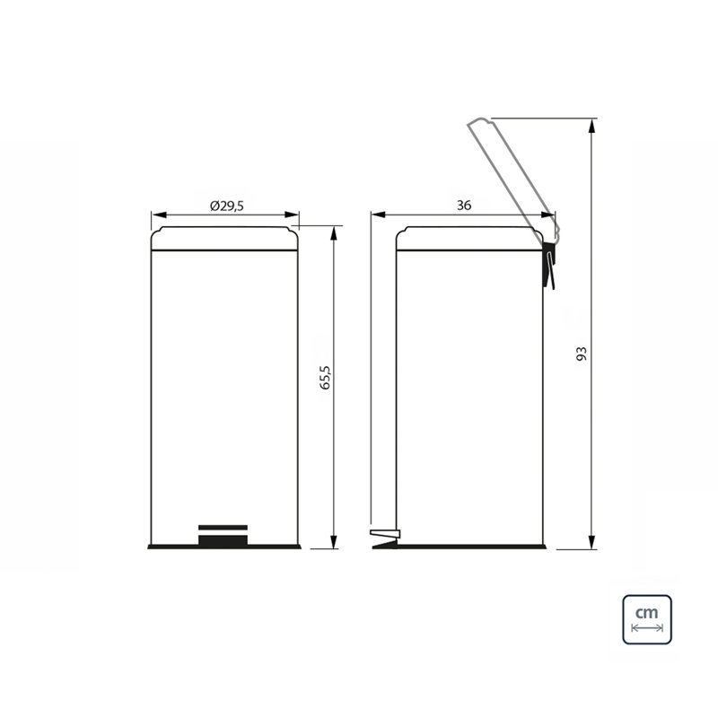 Stainless Steel Step On, 30 L