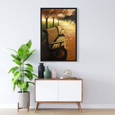«Park Bench On A Fall Day», reproduction sur toile