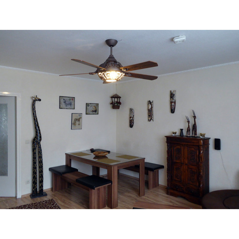 Kivalina 132cm Ceiling Fan with Light Kit, With remote control