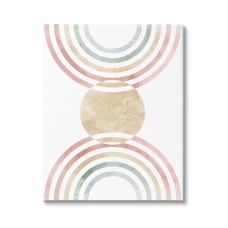 «Circle with Abstract Rainbows», art mural par Lil 'Rue, H 48 po x l 36 po x P 1,5 po