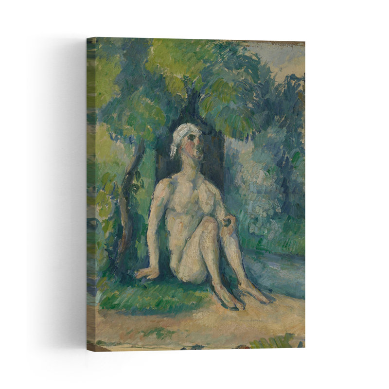 Baigneuse assise près de l'eau, 1876, estampe d'art mural abstrait contemporain, H 18 po x l 12 po