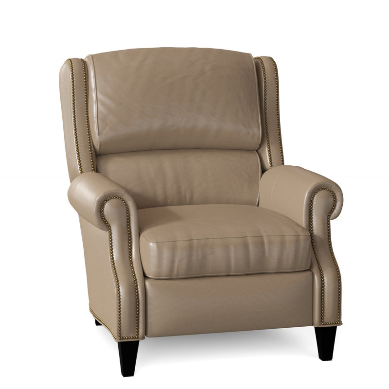Huss Recliner, Manual, Cobblestone, Empyrean Tweed Genuine Leather