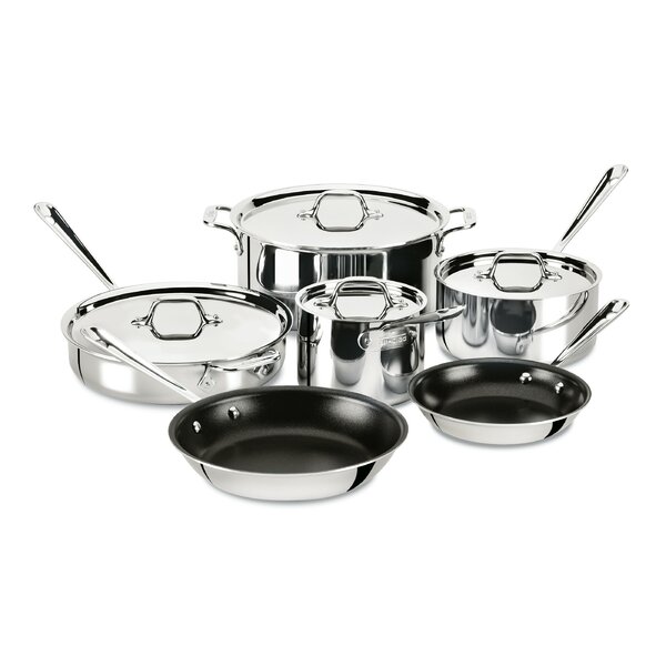 All-Clad D3 Stainless 10 Piece Stainless Steel Cookware Set & Reviews ...