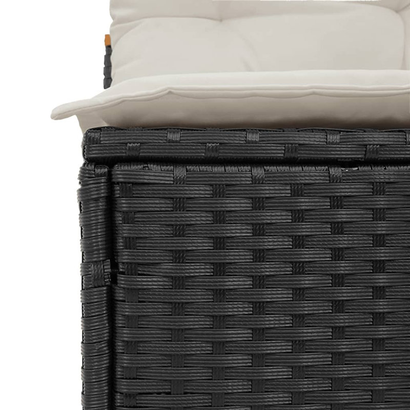 Causeuse d'extérieur avec coussins 21,3 po Sabiya, Noir / beige
