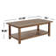 Ensemble de table en bois 3 pièces avec 3 tablettes ouvertes en brun vieilli