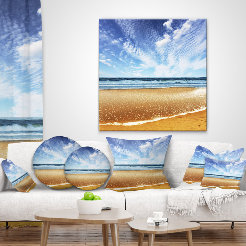 Coussin imprimé «Beautiful Sea Under Bright Sky - Sea & Shore», 16 po x 1 po, Coussin décoratif