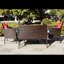 4 chaises de patio avec coussins bleus - eau, coussins bruns d'extérieur confortables,