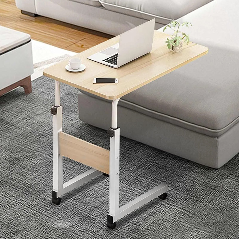 Adjustable Solid Wood Computer Desk, Yellow