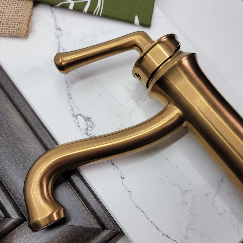 Braston Bathroom Faucet with Push Pop Drain, Bronze