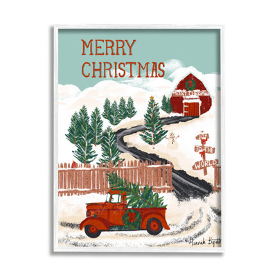 Paysage de Noël champêtre, art de la giclée par Hannah Byatt