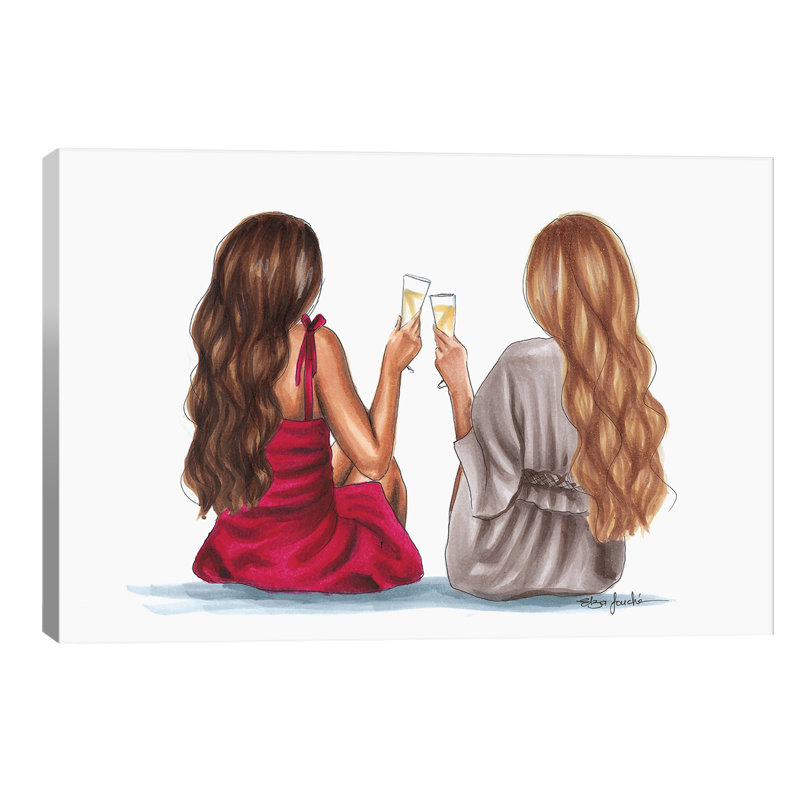 Cheers by Elza Fouche - Print on Canvas, No Frame, 66.04 cm H x 45.72 cm W x 1.91 cm D