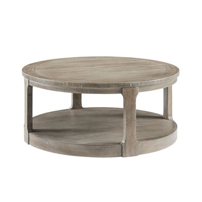 40Inch Large Curved 2 Tier Traditional Round Circle Wooden Center Coffee Table,Rounded Table With Wheels,Mid Century Rustic Style Table For Living Room,Office,Apartment,Light Brown