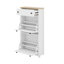 Armoire à chaussures moderne étroite avec 2 tiroirs rabattables, panneau réglable-166883703
