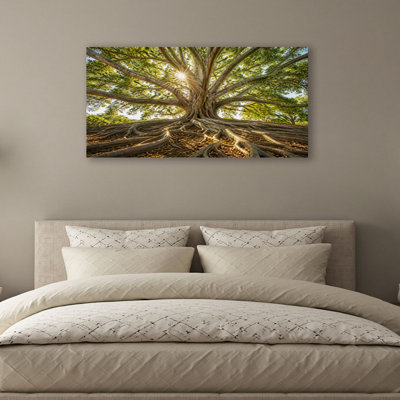 Canvas Wall Art Majestic Banyan Tree Wall Decor for Living Room Bathroom Bedroom Office 20"H x 40"W Art Paintings, Ready to Hang