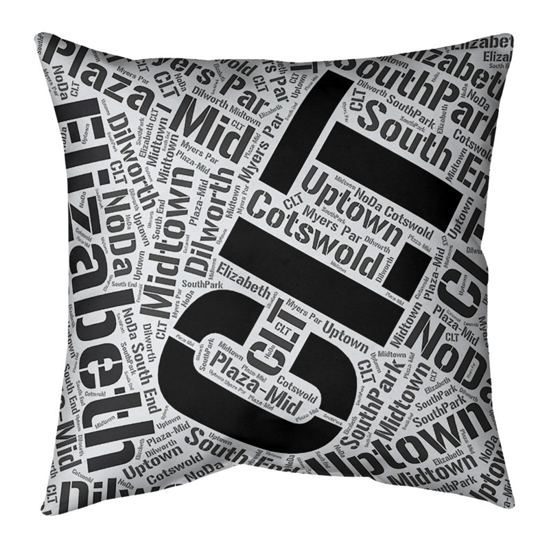Coussin décoratif intérieur/extérieur charlotte, Oui, H 18 po x l 18 po, Noir