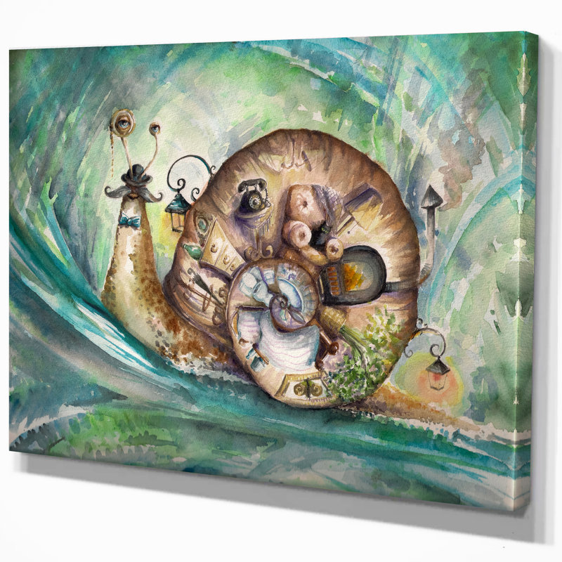 «Snail with His House», reproduction d'art, H 20 po x l 20 po x P 1 po, Toile tendue