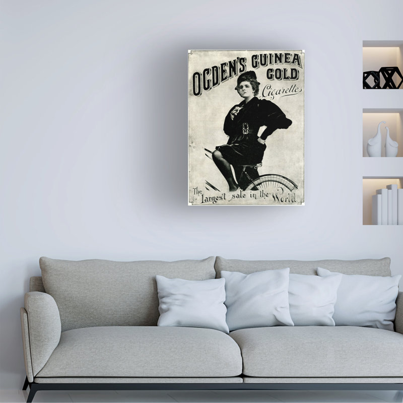 Publicité sur toile, artiste inconnu, Ogdens Guinée, années 1900, H 19 po x l 14 po
