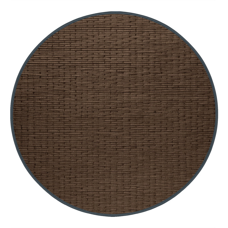 Tapis brun uni lavable à la machine, Rond 8 pi