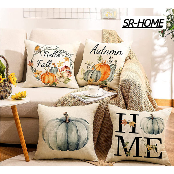 Gracie Oaks Yema Fall Pumpkin Throw Pillow Cover & Reviews