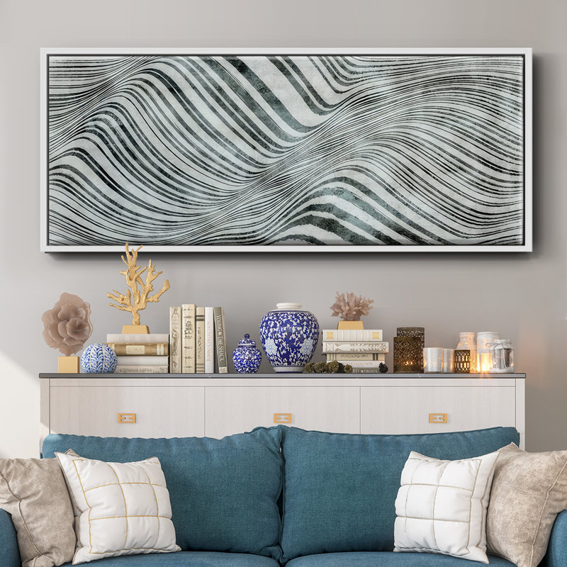 Forme de la mer - Framed Canvas, 12" H x 30" W